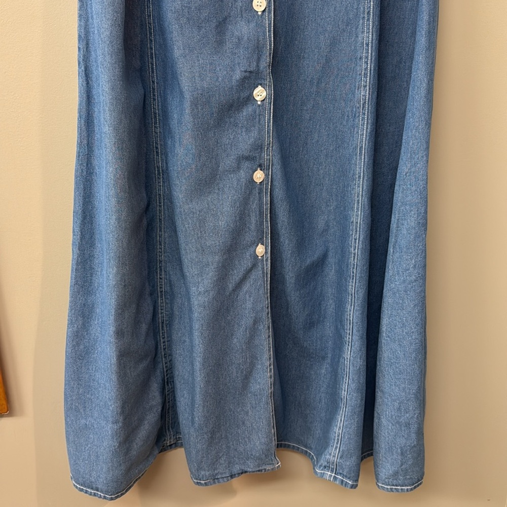 Denim Jazz Vintage Embroidered Button Front Denim Midi Dress | size 1X | EUC - Picture 6 of 10